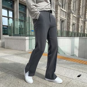 Syuhgfa Herenkleding Broek Voorjaar 2022 Toevallige Effen Kleur Losse Straight Koreaanse Stijl Rits Tij Brede Been Pak broek