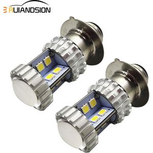 2 Stuks 10-30V Ac P15D H6M 6000K Motorfiets Koplamp Super Heldere 3030 20smd High/Low led Scooter Lamp Accessoires Moto Drl