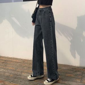 Jeans Vrouwen Voorjaar Zwarte Lange Denim Solid Vintage Gewassen Koreaanse Stijl Womens Studenten Alle-Match Simple Leisure Streetwear Chic