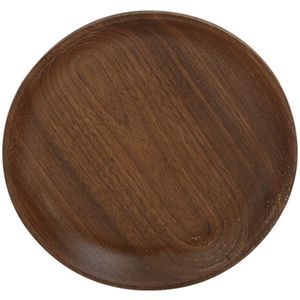 Zwarte Walnoot Ronde Houten Westerse Gerecht Pizza Platen Koffie Dim Sum Restaurant Familie Keuken Servies Set