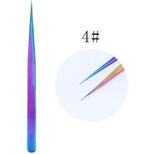 1Pcs Rvs Wimpers Pincet Professionele Voor Wimpers Extension Gold Decor Anti-statische Wimper Tweezer Make-Up Tools