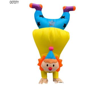 Ootdty Hand Clown Opblaasbare Kostuum Volwassen Grappige Blow Up Outfit Halloween Cosplay Party Dress