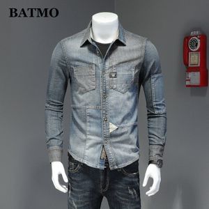 Batmo Zomer Katoen Casual Mannen Denim Shirt, Smart Casual Shirt Mannen, plus-Size M-XXXL 61063