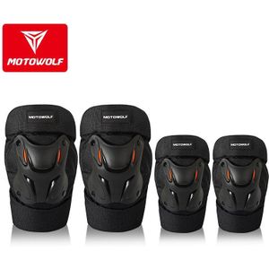 Unisex Motowolf Motorfiets Scooter Reflecterende Anti-Collision Kniebeschermers Winddicht Rijden Korte Dikke Knie Elleboog Pads Beschermen Versnellingen