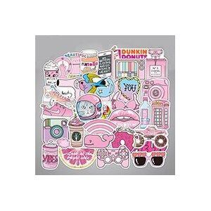 50 stks/pak Waterdichte Roze Meisjes Fun Sticker speelgoed Voor Kinderen Skateboard DIY Decoratieve Koffer Cool Laptop Stickers