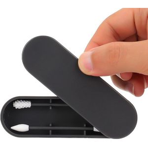 1Set Siliconen Herbruikbare Wattenstaafje Oor Cleanning Duurzaam Cosmetische Wattenstaafjes Dubbele Stokken Schoonmaken Knoppen Make-Up Sticks Borstel