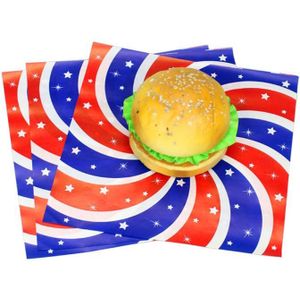 200 Stuks Amerikaanse Stijl Ster Strips Patroon Eenvoudige Olie-Proof Feestartikelen Cupcake Papier Mat Sandwich Papier Pad F