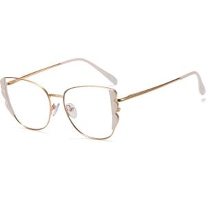 2022 Mode Vrouwen Optische Glazen Frame Met Recept Legering Vrouw Recept Brillen Vrouwelijke Stijl Volledige Velg Cat Eye Vorm