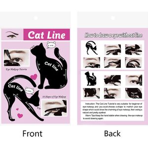 2/4Pcs Kat Lijn Eyeliner Stencils Zwart Pro Eye Make-Up Tool Eye Shaper Template Model Makkelijk Te Maken up Oogschaduw Stencils Card