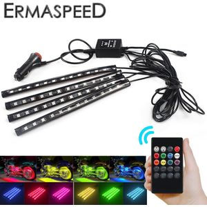 Motorfiets LED Sfeer Licht Neon Strip RGB Remote Voice Muzikale Control Glow Decoratieve Lamp Flexibele Oogkleppen Flashers