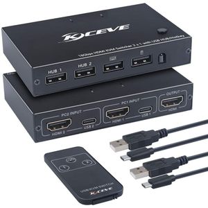 2 Poorten Hdmi 2.0 Kvm Switch 2 In 1 Out Delen 2 Usb Apparaten 2.0 Switch Switcher Voor Pc Computer printer Toetsenbord Muis