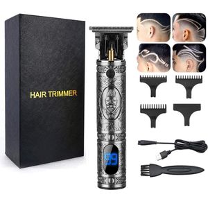 Usb Oplaadbare T9 Kaalhoofdige Tondeuse Lcd Elektrische Tondeuse Cordless Scheerapparaat Trimmer 0Mm Mannen Kapper Hair Snijden Machin