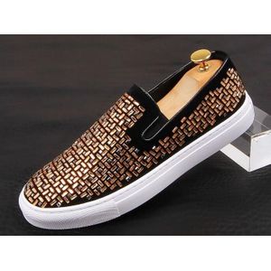 Aankomst Brittannië Mannen Fonkelende Steentjes Casual Schoenen Lente Loafers Mannelijke Trending Slip-On Leisure Schoenen Maat 38-43