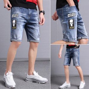 Mode Mannen Casual Shorts Denim Broek Midi Jeans Korte Broek Casual Broek Rip Jeans Knie Lengte Broek Mannen Shorts Mannen jeans Mannen Broek