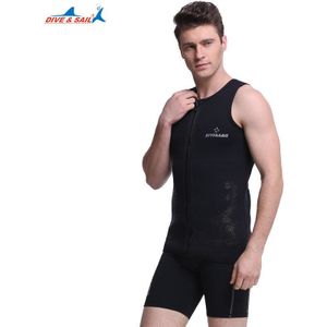 Dive & Sail Mannen 3 Mm Neopreen Wetsuit Vest Met Rits Mouwloze Duiken Jumpsuit Surfen Rashguard Onderwatervissers Warm shirt