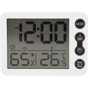 Temperatuur En Vochtigheid Meter Multifunctionele Indoor Thermometer Hygrometer Groot Scherm Wekker Met Countdown