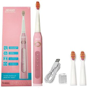 Ultra Sonic Elektrische Tandenborstel Sonic Wave Schoon Usb Oplaadbare Tandenborstels Met Opzetborstels Seago 507 Yunchi Y1