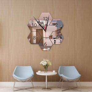 Diy Grote Wandklok 3D Spiegel Wandklok Mute Muurstickers Voor Woonkamer Home Decoraties