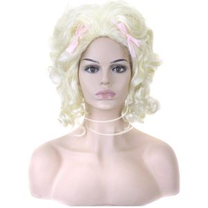 HAIRJOY Synthetisch Haar Witte Blonde Marie Antoinette Prinses Pruik voor Halloween Kostuum
