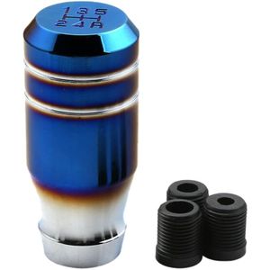 3 Inch Bruid Verbrande Blue Universele Auto 5 Speed Versnellingspook Handleiding Shifter Knop