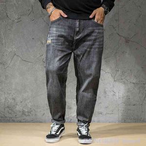 Zwarte Jeans Mannen Stretch Mannen Hoge Taille Plus Size Vet Lange Broek 46 44 Mannen Jeans Maat 42 Baggy jeans