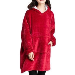 Sleep & Lounge Deken Met Mouwen Oversized Hoodie Fleece Woemen Hoodies Sweatshirts Giant Tv Deken Winter Warme Deken
