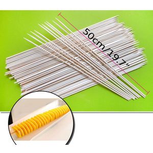 200 Stuks 50Cm * 5Mm Bamboe Houten Bbq Spiesjes Natuurlijke Wood Sticks Vlees Shish Kebob Stok Barbecue Accessoires restaurant Bar Supply