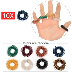 10Pcs Vinger Massage Ring Stimuleren Elastische Hand Acupunctuur Cirkel Body Massage Gezondheidszorg Bloedcirculatie Stress Relax