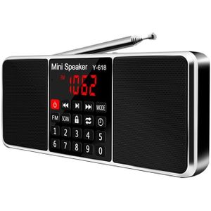 Digitale Fm Radio Ontvanger Speaker MP3 Speler Ondersteuning Tf Card Usb Drive Led Display Tijd Shutdown Draagbare Radio
