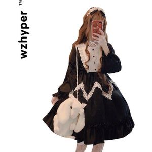 2 Kleuren Gothic Lolita Jurk Zachte Sisiter Kant Zwarte Jurk Vrouwen Prinses Jurk Meisje Halloween Kostuum