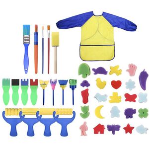 42Pcs Kids Penselen Spons Schilderij Borstel Tool Set Voor Kinderen Peuter Speelgoed # Shc