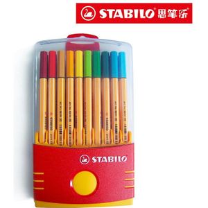 STABILO 88 Gekleurde Gel Pen Scriptliner Pen Stabilo Fineliner Fiber Pen Art Marker Markeerstift Schets Pen 0.4mm Paperlaria 20 stuks