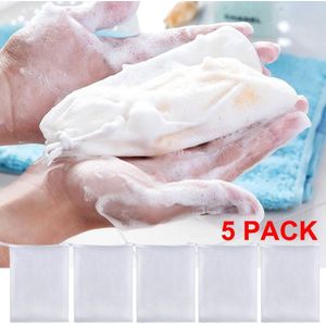 5Pcs Bubble Schuimende Netto Baden Zeep Bubble Netto Gezichtsverzorging Reiniging Assistent Tool Exfoliërende Body Wash Netto Zak Badkamer gereedschap