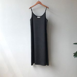 Tangada Vrouwen Effen Kleur Midi Jurk Riem Aanpassen Mouwloze Koreaanse Mode Dame Elegante Jurken Vestido ASF03