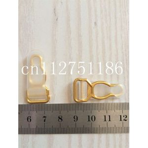 100 Stks/pak 1.2Cm Gouden Kleur Sexy Metalen Gesp Duurzaam Beha Bandjes Korte Verstelbare Metalen Bretels Garter Buckle Clips