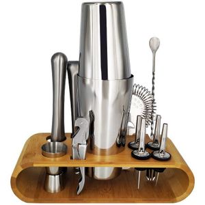 13 Stks/set Rvs Boston Cocktail Shaker Bar Wijn Mixer Set Barman Cocktail Hand Shaker Tool Kit Bar Tool Met houder