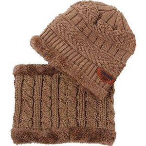 Kinderen Jongens Winter Gebreide Beanie Muts en Sjaal Set Peuter Kids Warme Fleece Masker Balaclava Cap