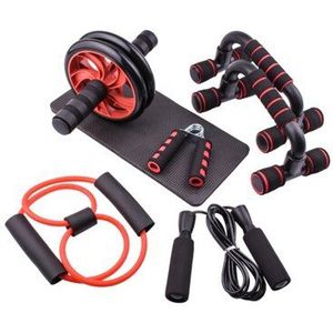 7Pcs Push-Up Set Rope Skipping Buik Wiel Training Apparaat Hand Gripper Spieren Oefening Rally Home Gym Fitness apparatuur