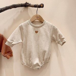 Baby Totale Outfits Pak Lente Herfst Katoen Losse Bodysuit Jongen Babykleertjes Onesie Baby Driehoek Cartoon Beer Jumpsuit 0-24 M