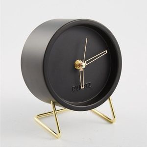 Nordic Tafel Klok Metalen Solid Desk Horloge Korte 6 Inch Stille Tafelblad Klok Thuis Woonkamer Decoratie