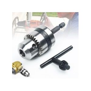 1Pc Boorkop 3/8 Inch Keyless Staal 1/4 Inch Hex Adapter Roterende Staaf