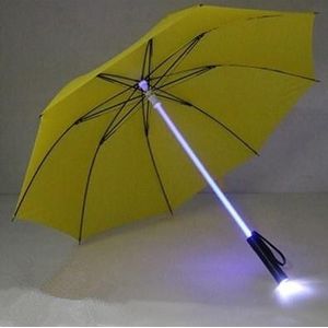 Zaklamp Paraplu LED Veiligheidswaarschuwing Lights Outdoor Paraplu voor Kinderen Volwassen 7 Kleuren Knipperende Lange handvat Nacht Paraplu