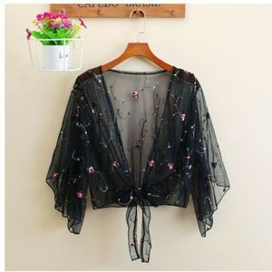 Zomer Vrouwen Chiffon Boho Bikini Cover Up Kimono Vest Blouse Korte Zonnebrandcrème