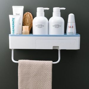 Oneup Plastic Zuignap Badkamer Plank Punch-Gratis Badkamer Accessoires Bad Keuken Handdoek Houder Shampoo Cosmetische Magazijnstelling