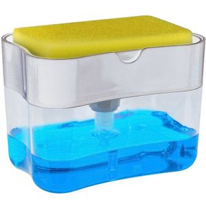 Badkamer Keuken Zeep Pomp Dispenser Met Spons Houder Reinigingsvloeistof Dispenser Container Handpers Zeep Organizer