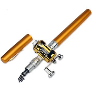 Hengel Reel Combo Set, Mini Telescopische Draagbare Pocket Pen Hengel Pole, Aluminium Fishing Reel