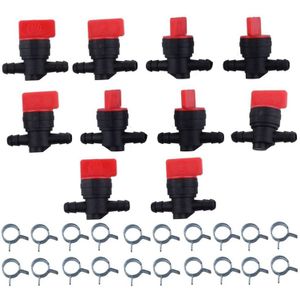 10 Stuks 494768 698183 Brandstofafsluiter Met Klem Voor 1/4 Inch Brandstof Lijn Briggs &amp; Stratton Murray Toro gazon Tractor
