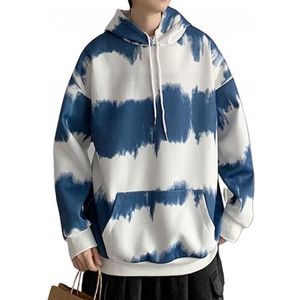 Mannen Vrouwen Lange Mouwen Oversized Hoodie Tie Dye Kleurverloop Pocket Sweatshirt