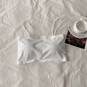 Effen Kleur Tube Tops Vrouwen Slash Hals Bralette Verzamelen Eenvoudige Cropped Tops Mouwloos Elasticiteit Ondergoed Zomer Ademend