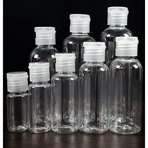 100 Stks/partij Plastic Lege Fles Reizen Lotion Vloeibare Flessen Dispenser Sample Flip Cap 5 Ml 10 Ml 20 Ml 30ml 50 Ml 60 Ml